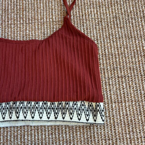 Rust Ribbed Two Piece Bikini Set - Picture 4 of 5